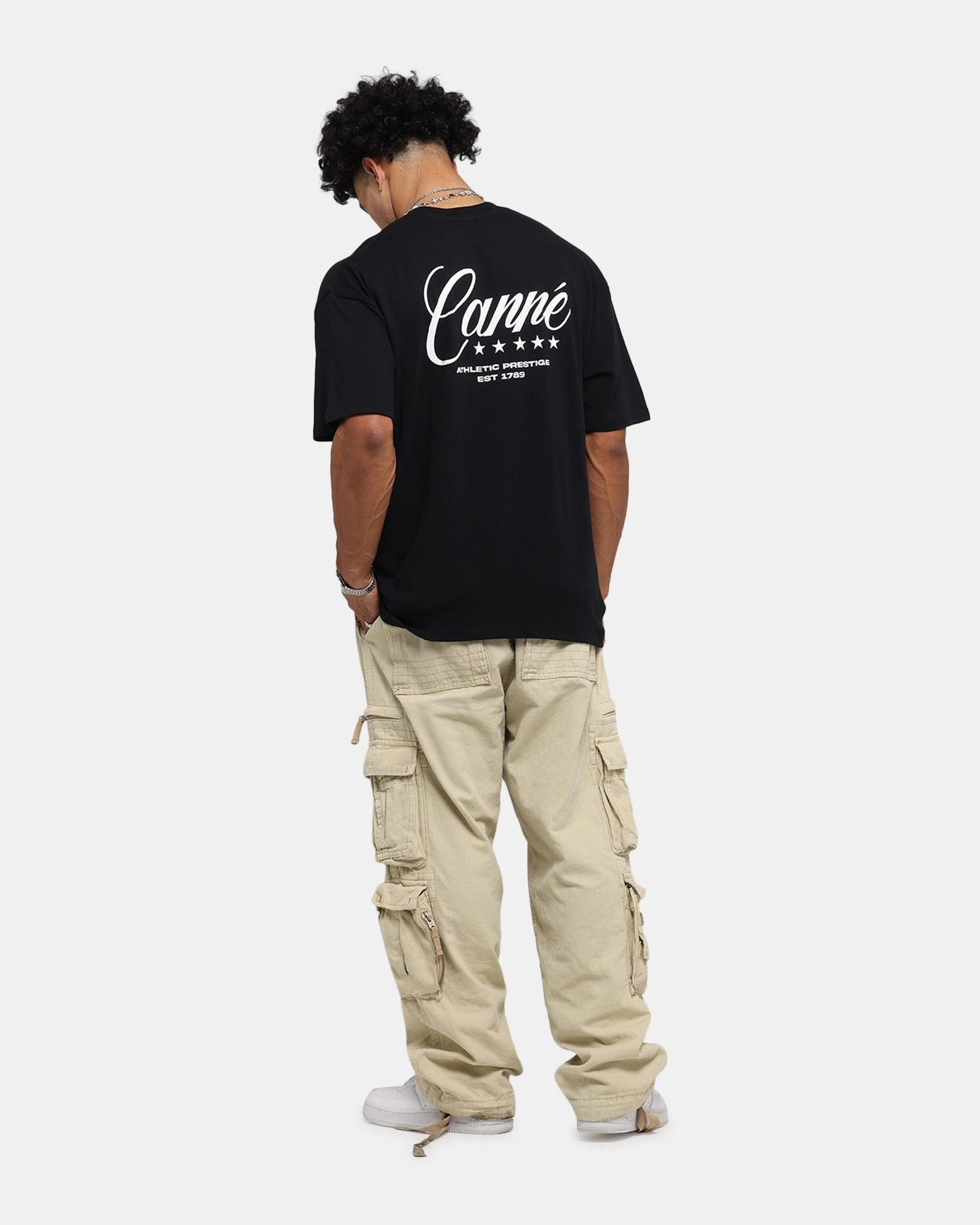 Oversized Fit Carre Script T-Shirt Black