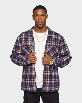 XXIII Soren Plaid Bomber Jacket Blue Trend