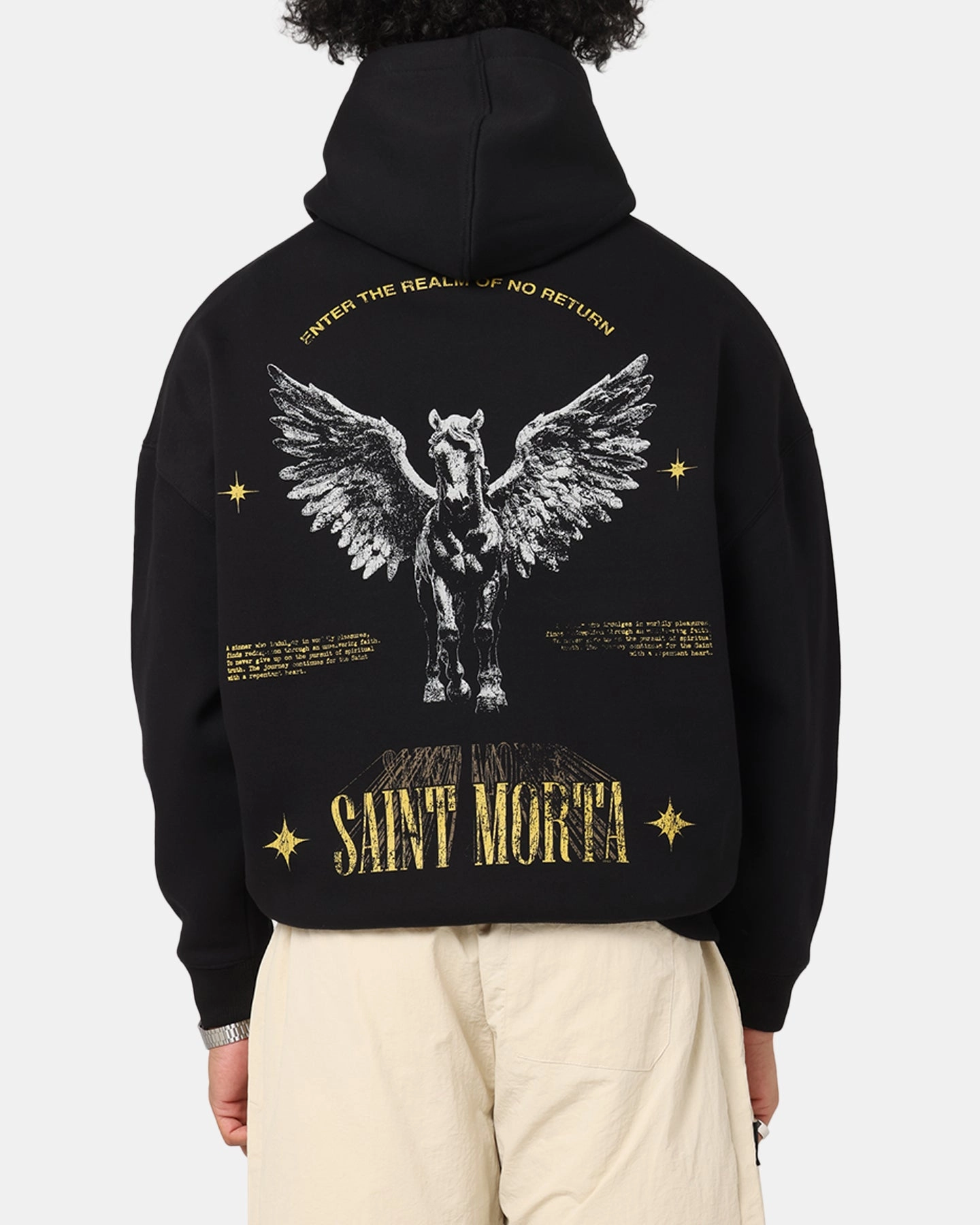 Layer Lightness Easy Care Washing Cycle Saint Morta Realm Of Return Boxy Hoodie Black