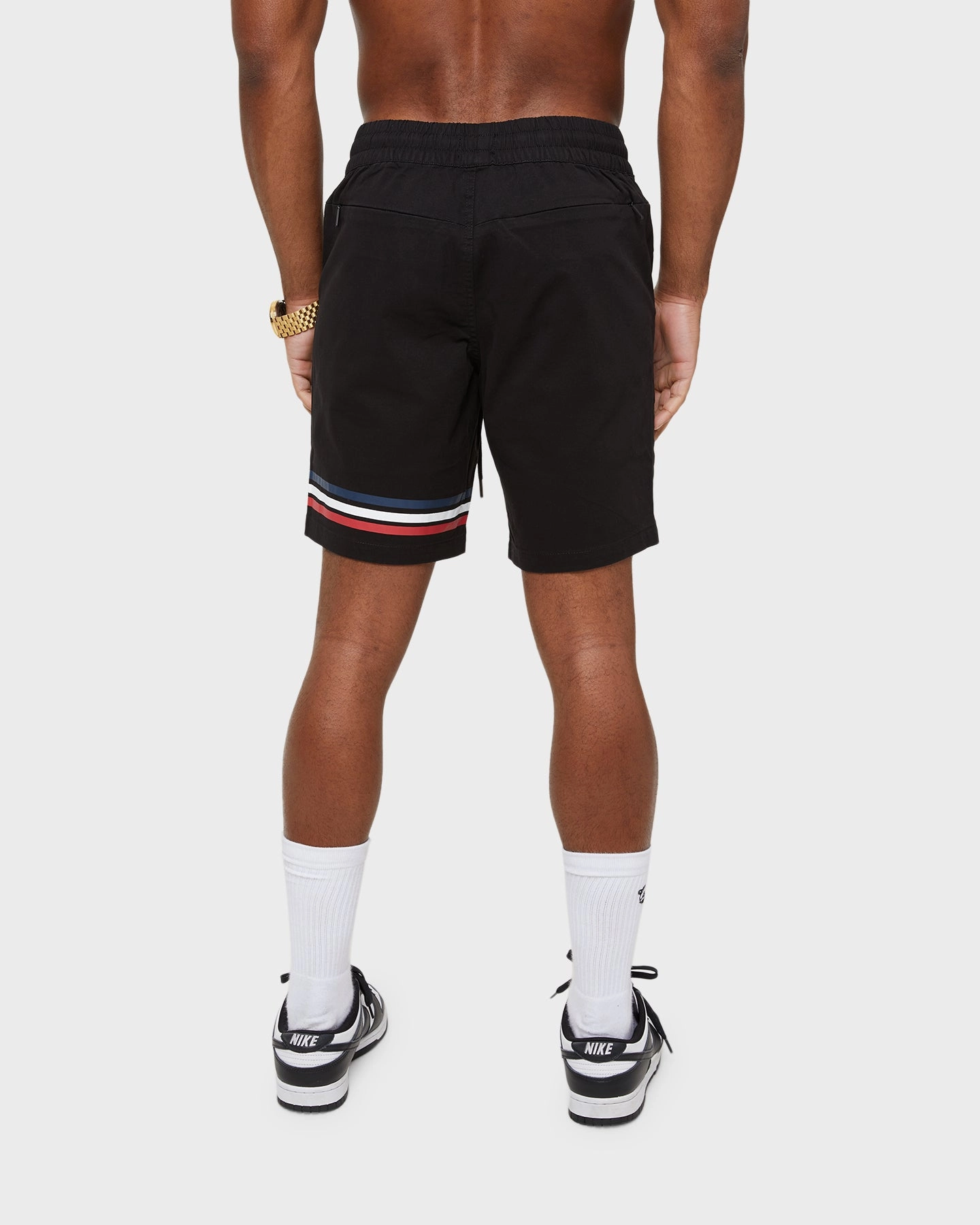 Stretch Fit Design Carre Insigne Walk Shorts Black