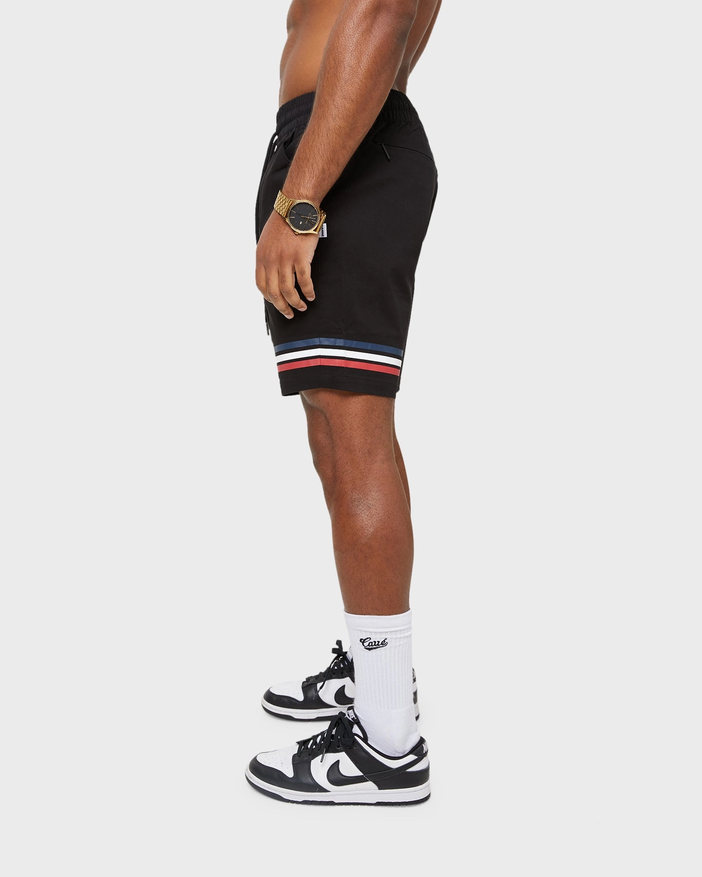 Carre Insigne Walk Shorts Black Quick Drying Fabric Yoga wear