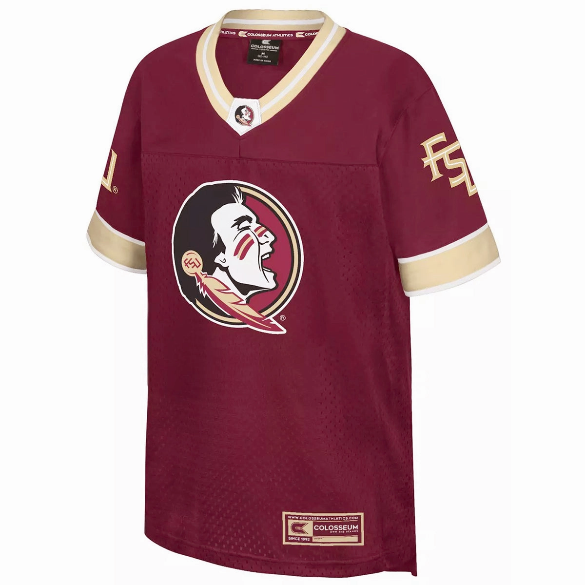 Colosseum Youth Seminole Logo Football Jersey - Garnet/Gold Weekend Outfit Versatile Wardrobe Piece