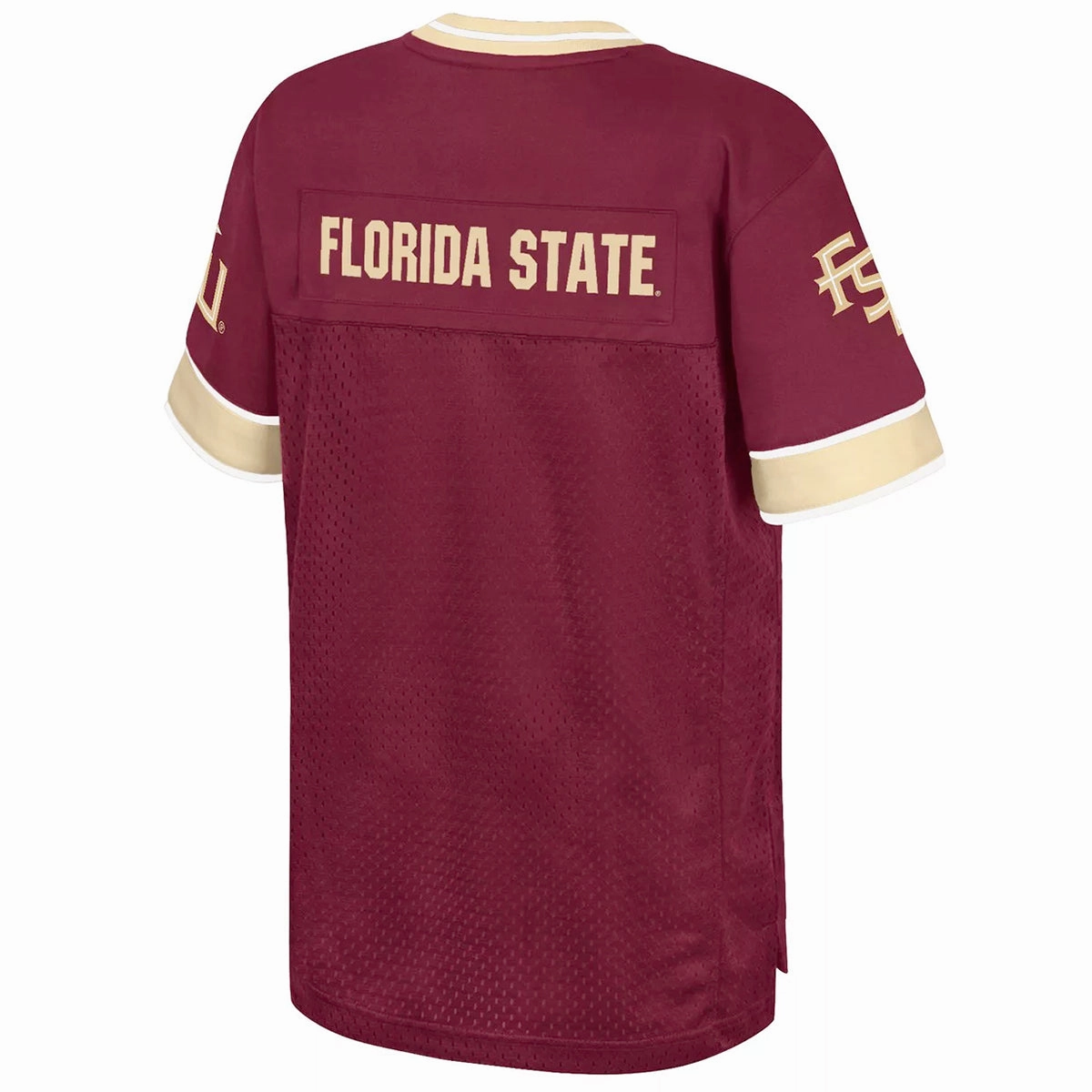 Comfy Look Colosseum Youth Seminole Logo Football Jersey - Garnet/Gold