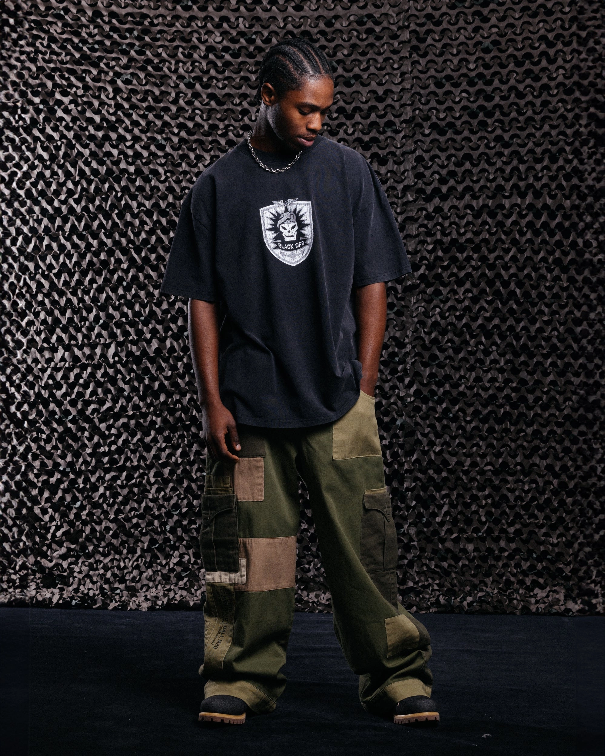 Goat Crew X Call Of Duty Black Ops Vintage T-Shirt Black Acidwash Versatile Apparel Everyday Essential
