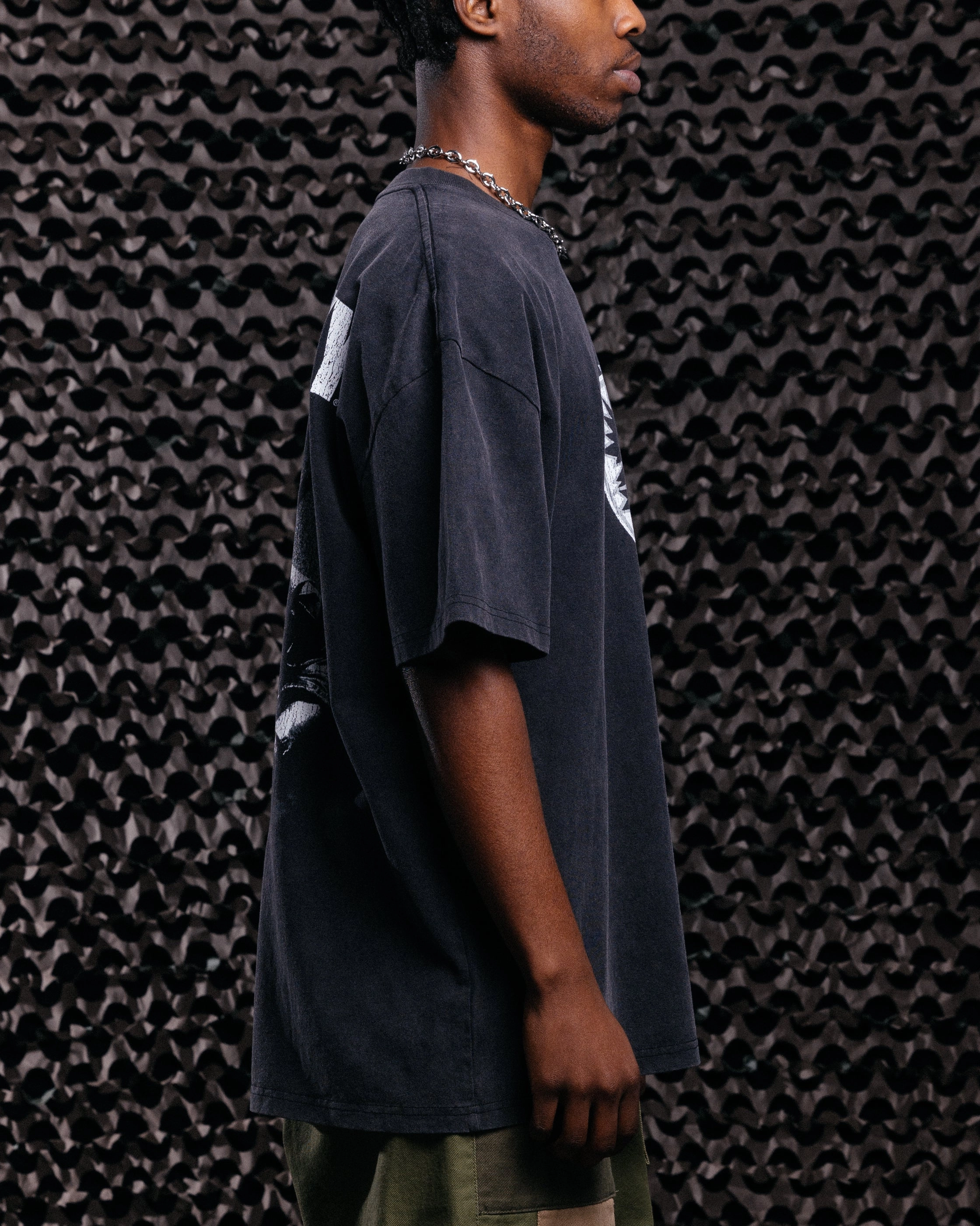 Casual Chic Look Compact Stitch Pattern Goat Crew X Call Of Duty Black Ops Vintage T-Shirt Black Acidwash