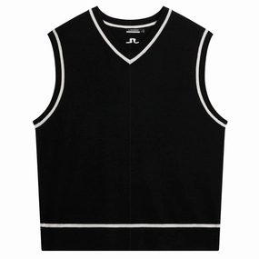 J.Lindeberg Fraser Knitte Golf Vest Black - WI23 Men Air Comfort