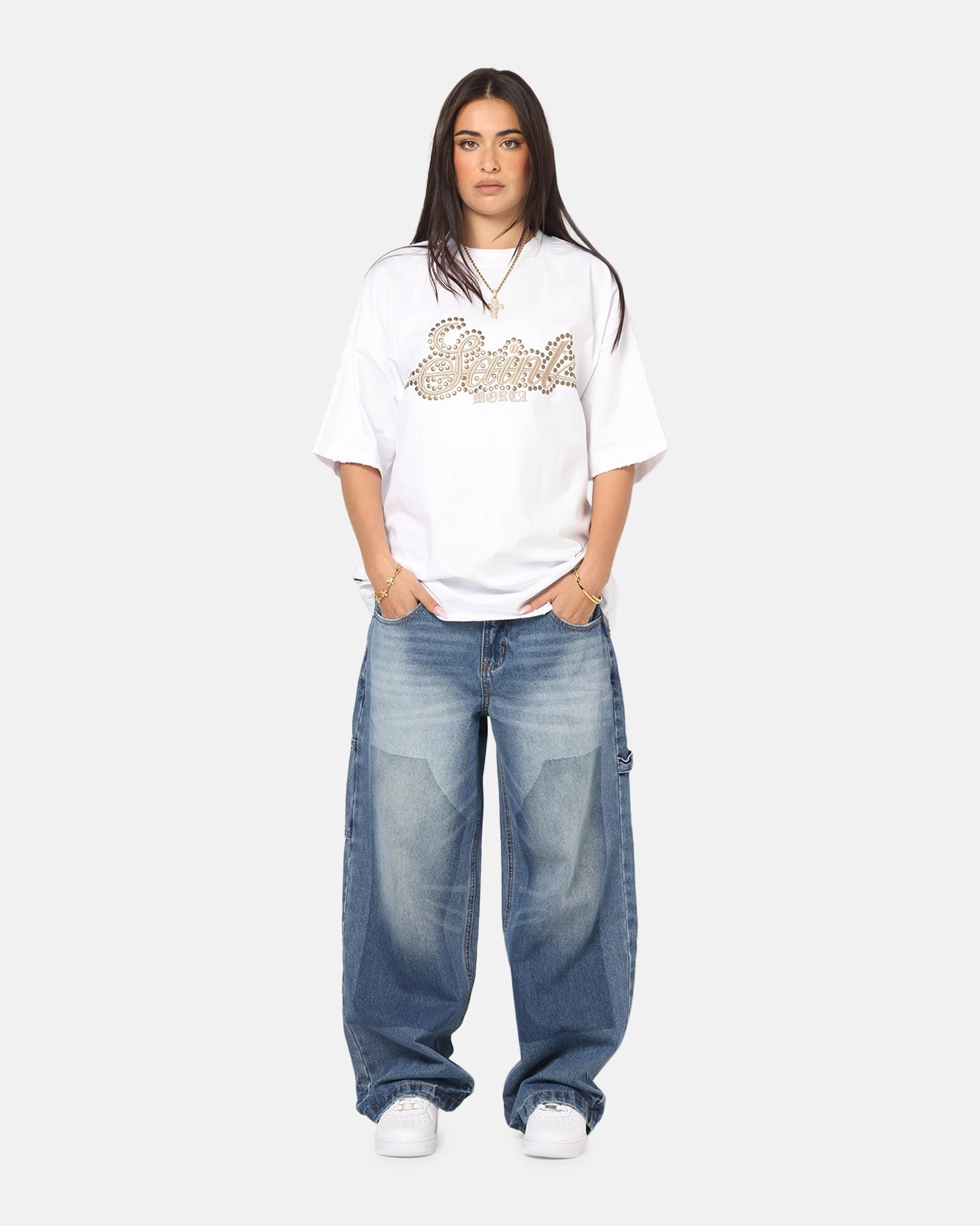 Luxury Minimalist Saint Morta Amplus Recon Carpenter Jeans Vintage Blue