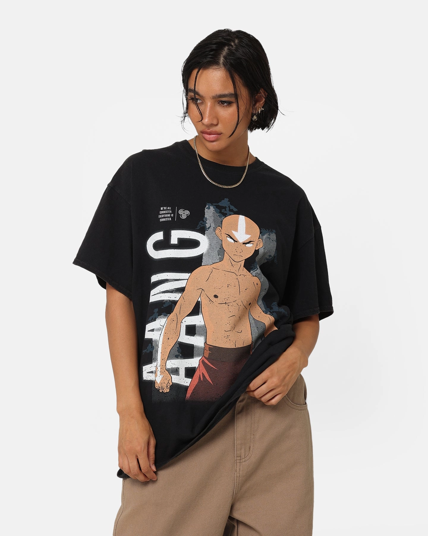 Easy Wear Look Casual Choice Wear Goat Crew X Avatar: The Last Airbender Aang Vintage T-Shirt Black Wash