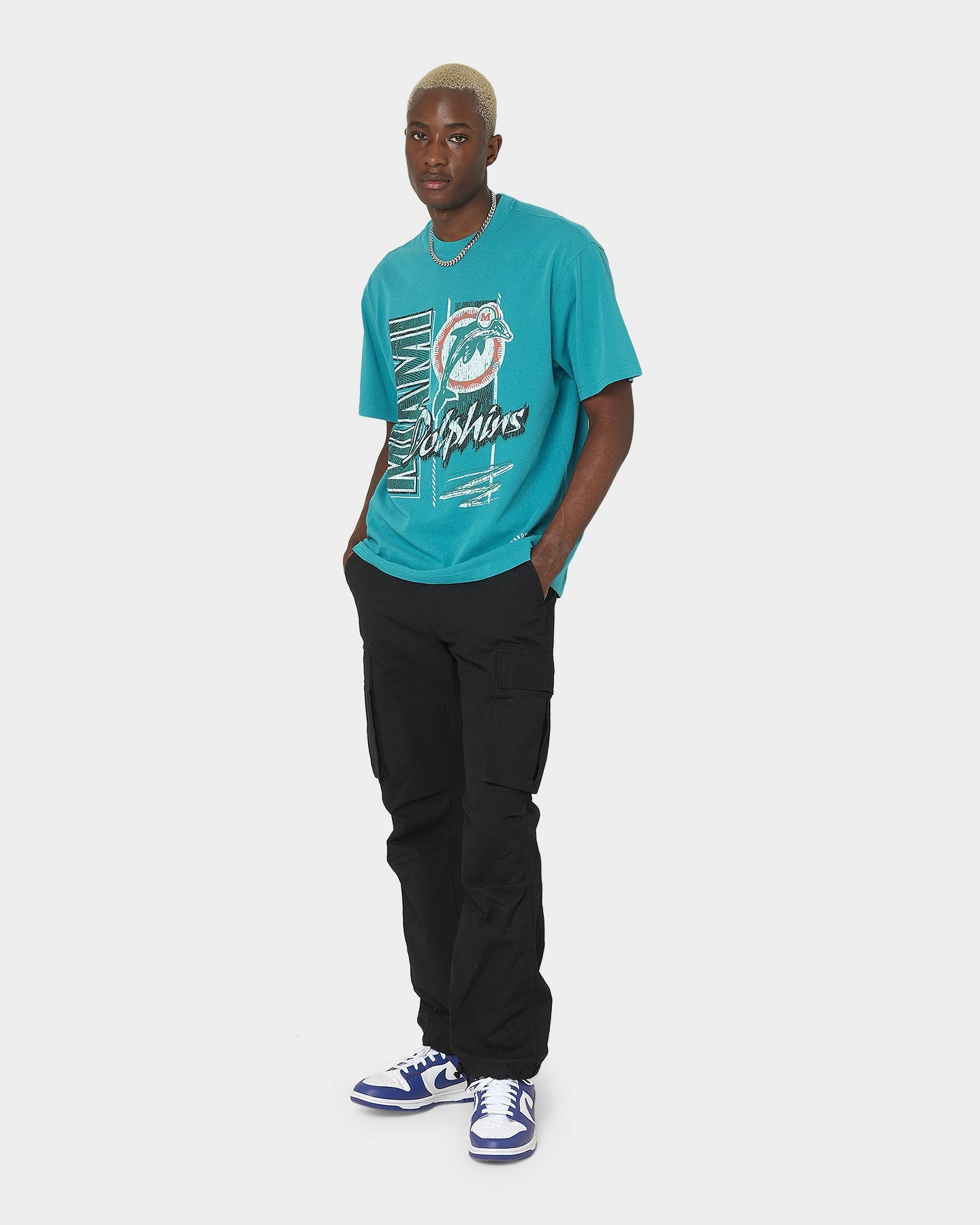 Mitchell & Ness Miami Dolphins Vintage Zig Zag T-Shirt Faded Teal Classic Trend Look