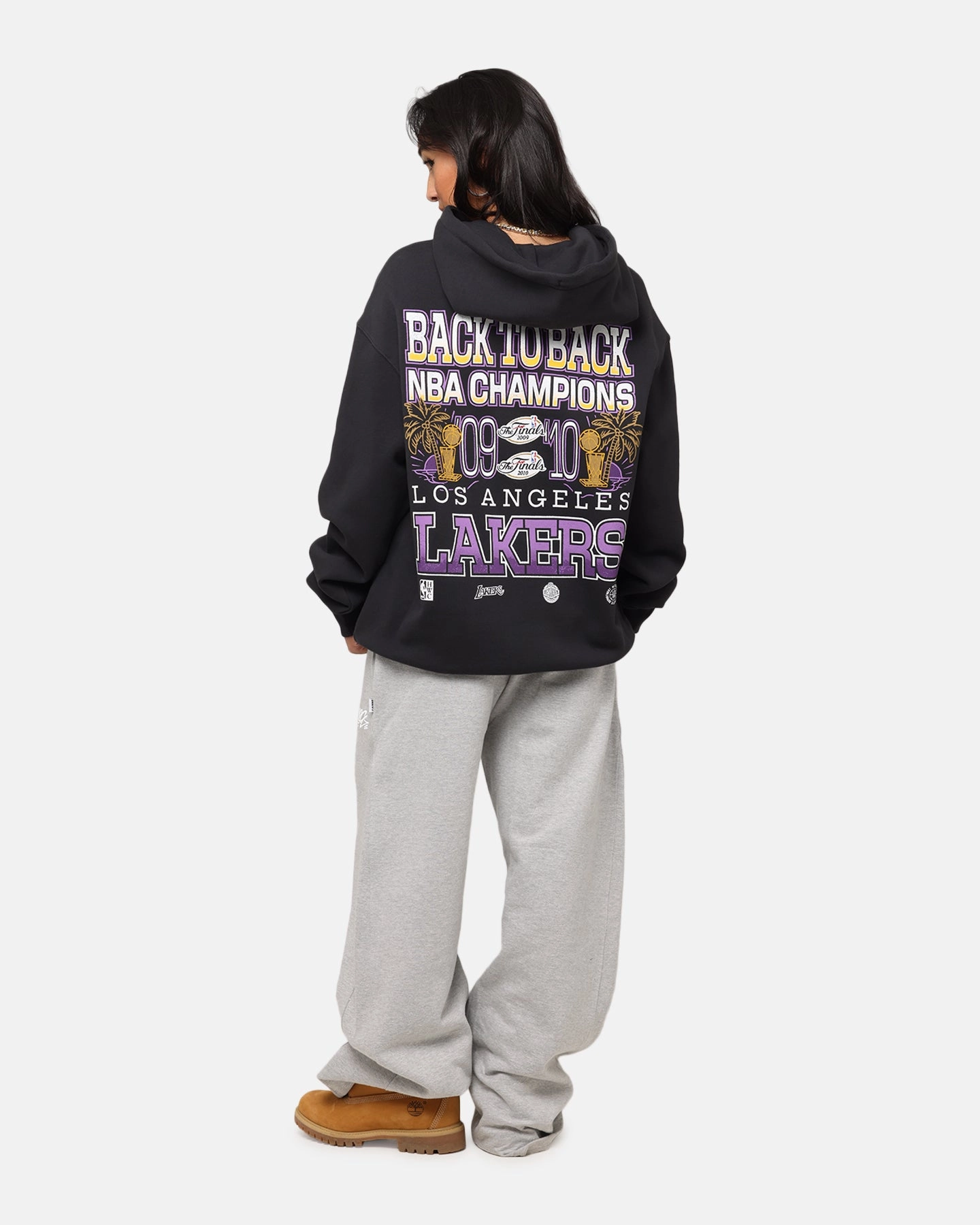suitable for mountain hikes History Mitchell & Ness Los Angeles Lakers Back To Back Hoodie Faded Black