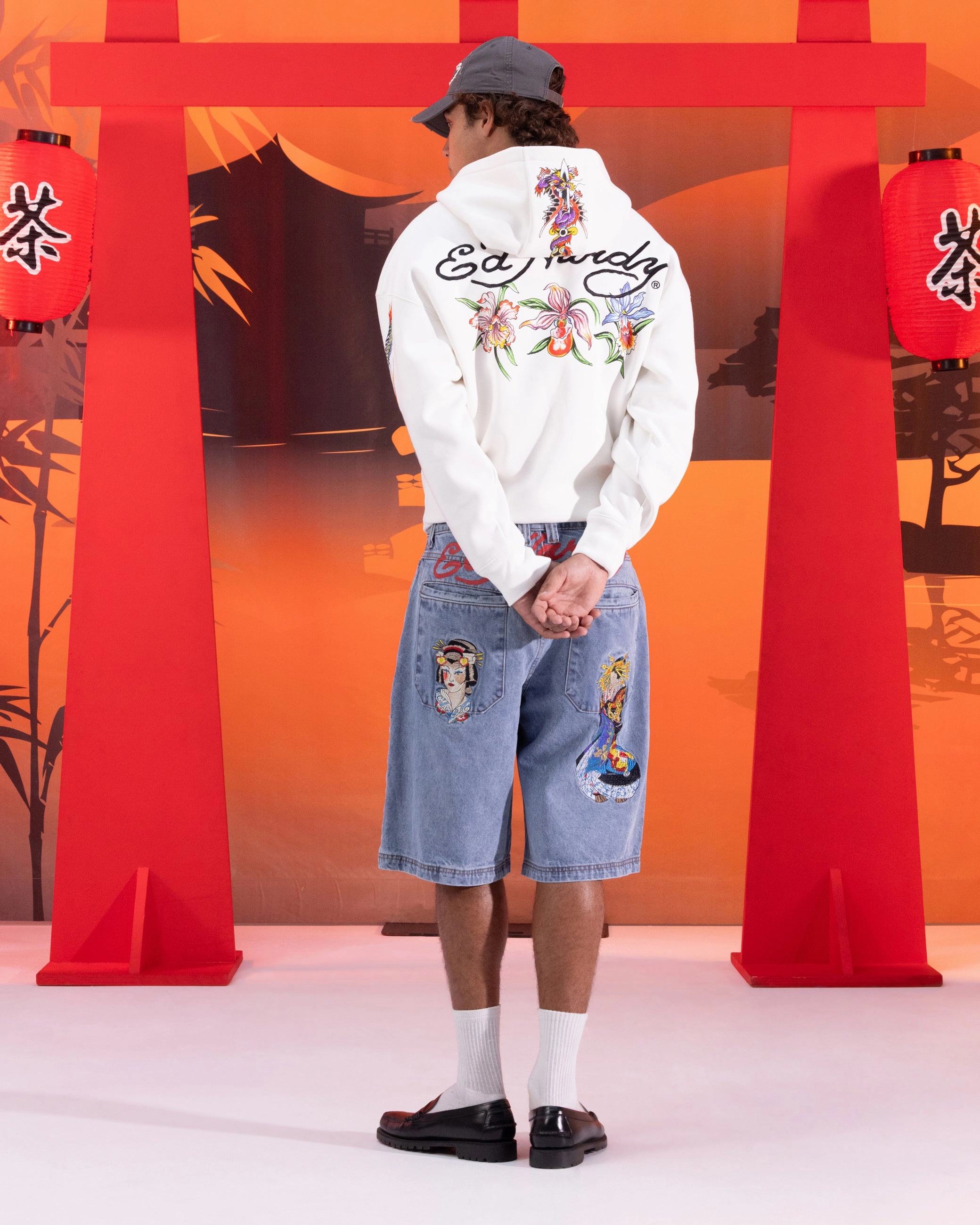 land based gas storage Ed Hardy Floral Zip Hoodie Off White