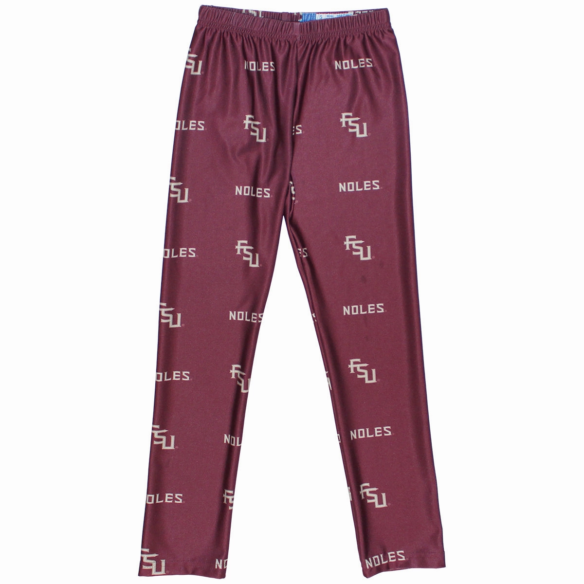 Bold and Comfortable Vive La Fete Girl's Stacked FSU/Noles Design Leggings - Garnet