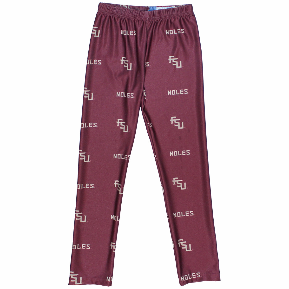 Vive La Fete Girl's Stacked FSU/Noles Design Leggings - Garnet Comfy Layering