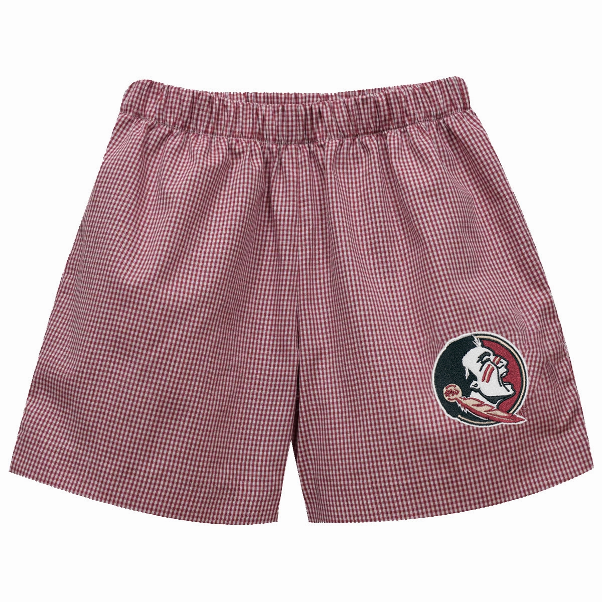 Vive La Fete Infant/Toddler Boys Seminole Logo Mini Check Short - Garnet/White Comfortable Shape Essential Style Wear