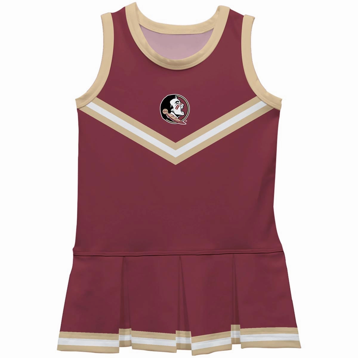 High Quality Trendy Basics Vive La Fete Toddler Seminole Logo Cheer Dress - Garnet