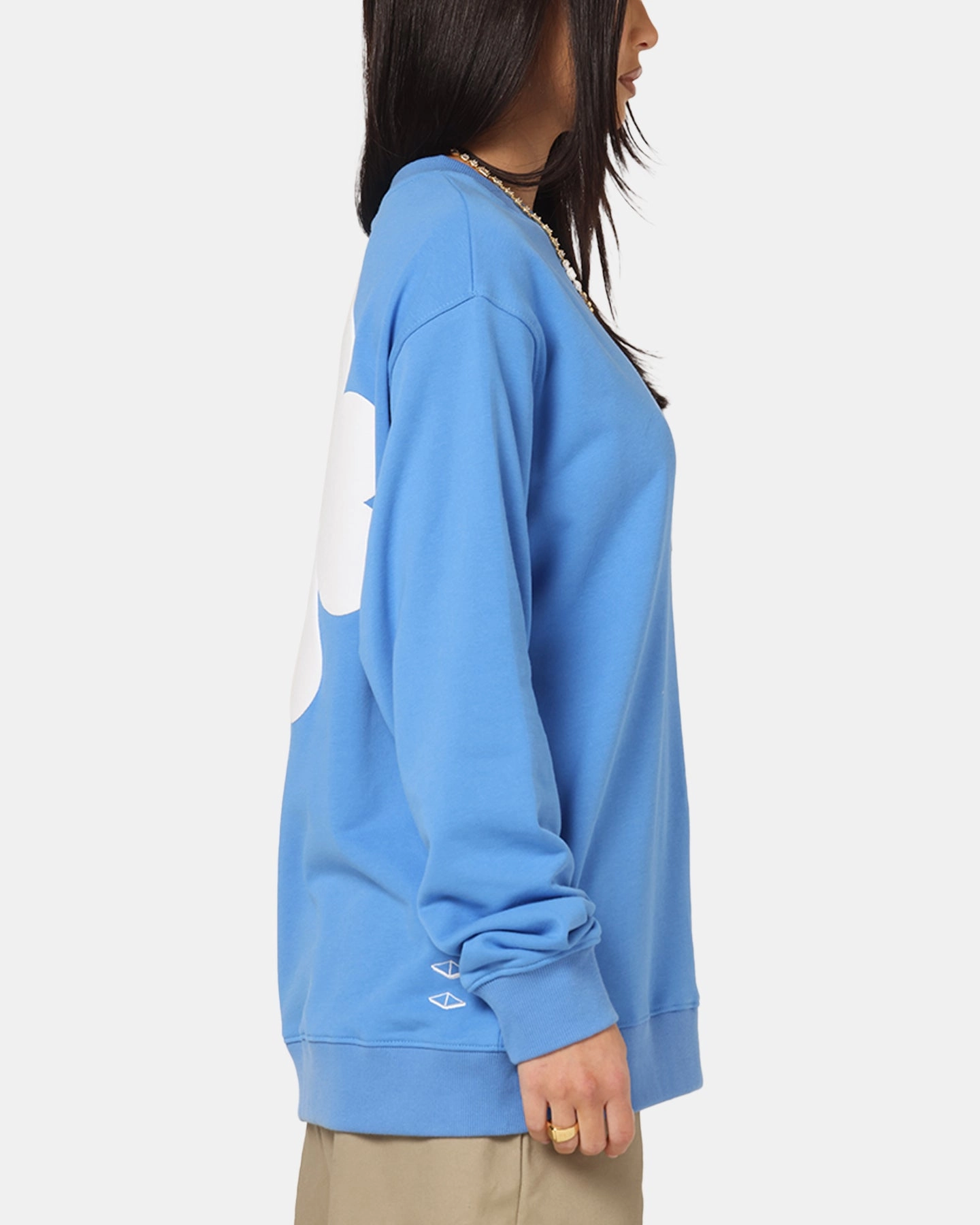 Vouseti Love Sweater Blue Drop Tail Hem Easy Care Fabric