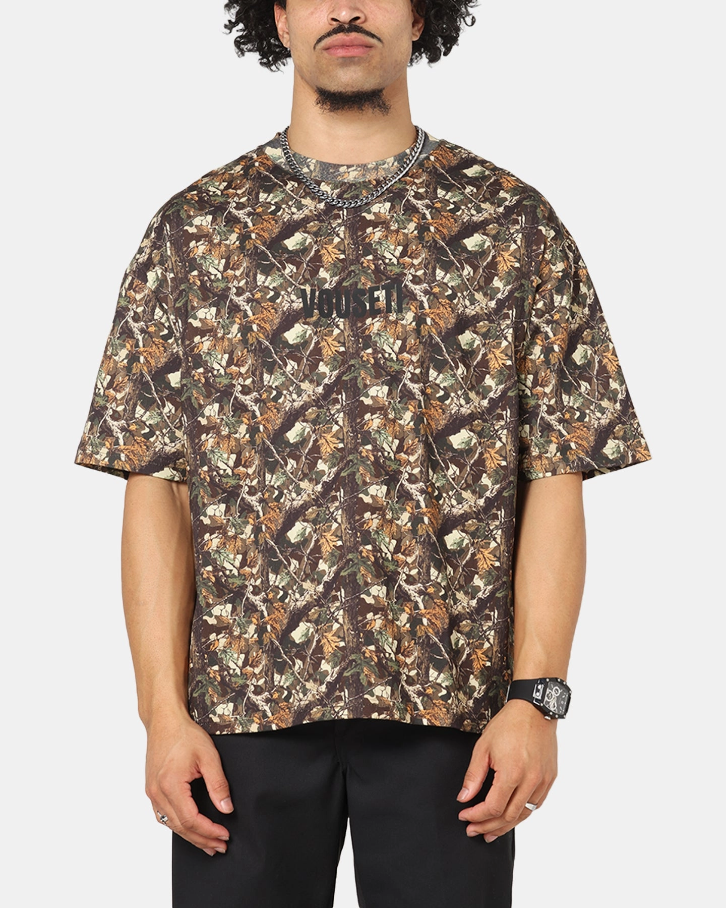 Vouseti Tree Camo T-Shirt Black Travel Trend