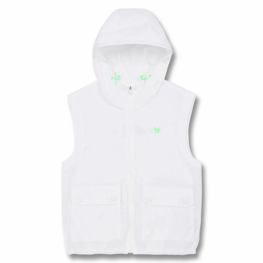 Reinforced Elbow Panels WAAC Zip-Up Hoodie Golf Vest White - SP25 Women