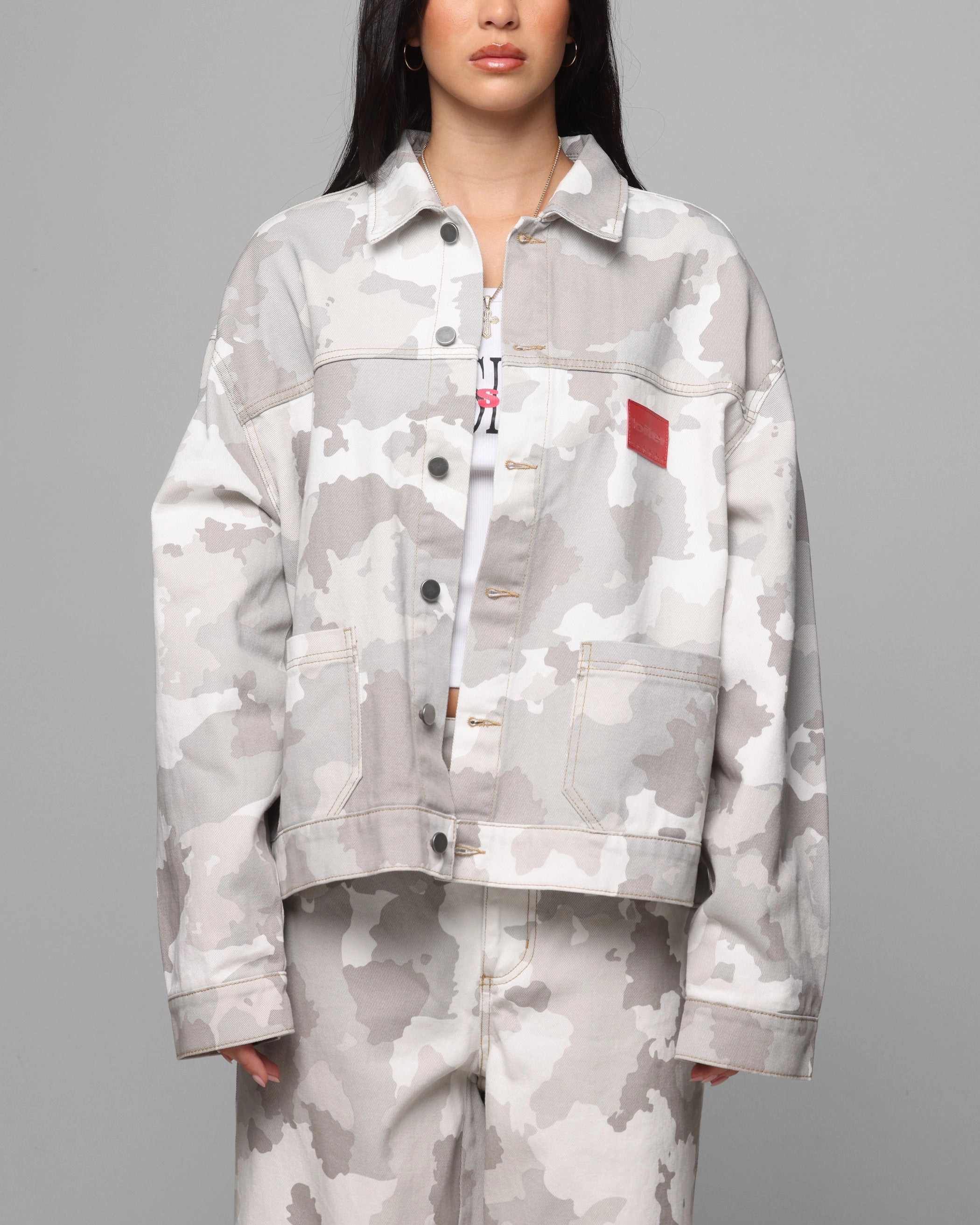 Winter Outer Layer Loiter Prestige Denim Jacket Snow Camo