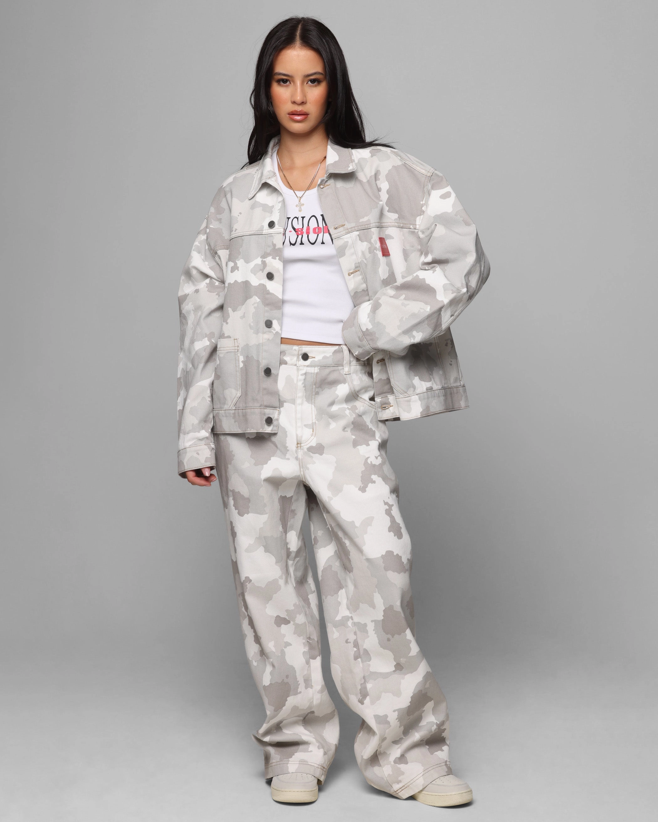 Noise Free Material Loiter Prestige Denim Jacket Snow Camo