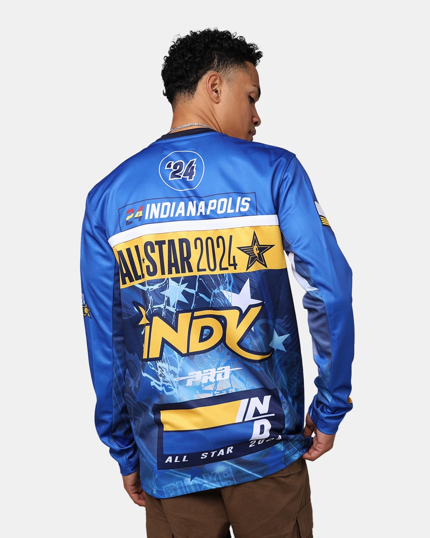 Pro Standard NBA All Star Game 2024 Long Sleeve T-Shirt Midnight Navy/Royal Non Bulky Insulation Mold Resistant Coating
