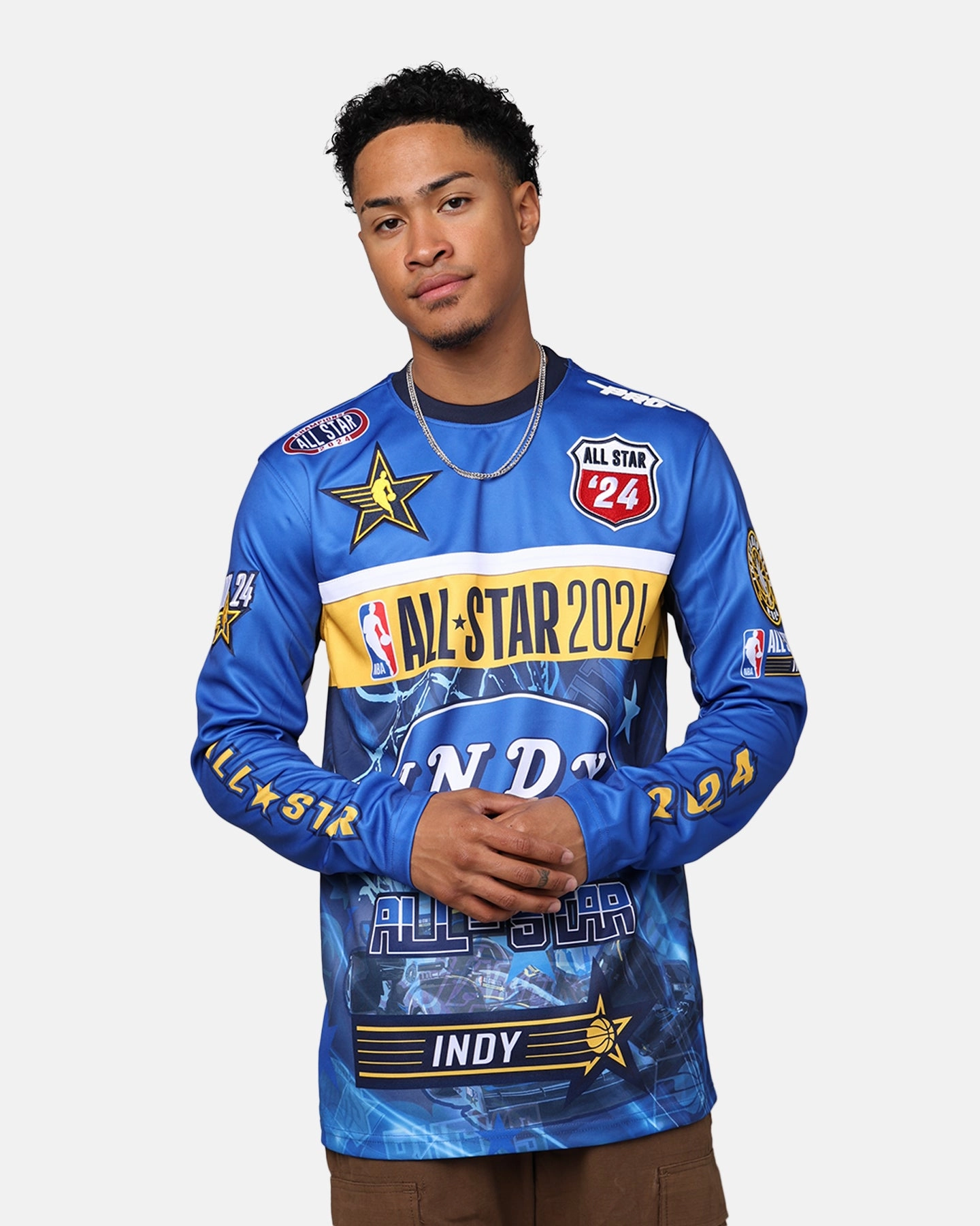 Pro Standard NBA All Star Game 2024 Long Sleeve T-Shirt Midnight Navy/Royal Classic Fit