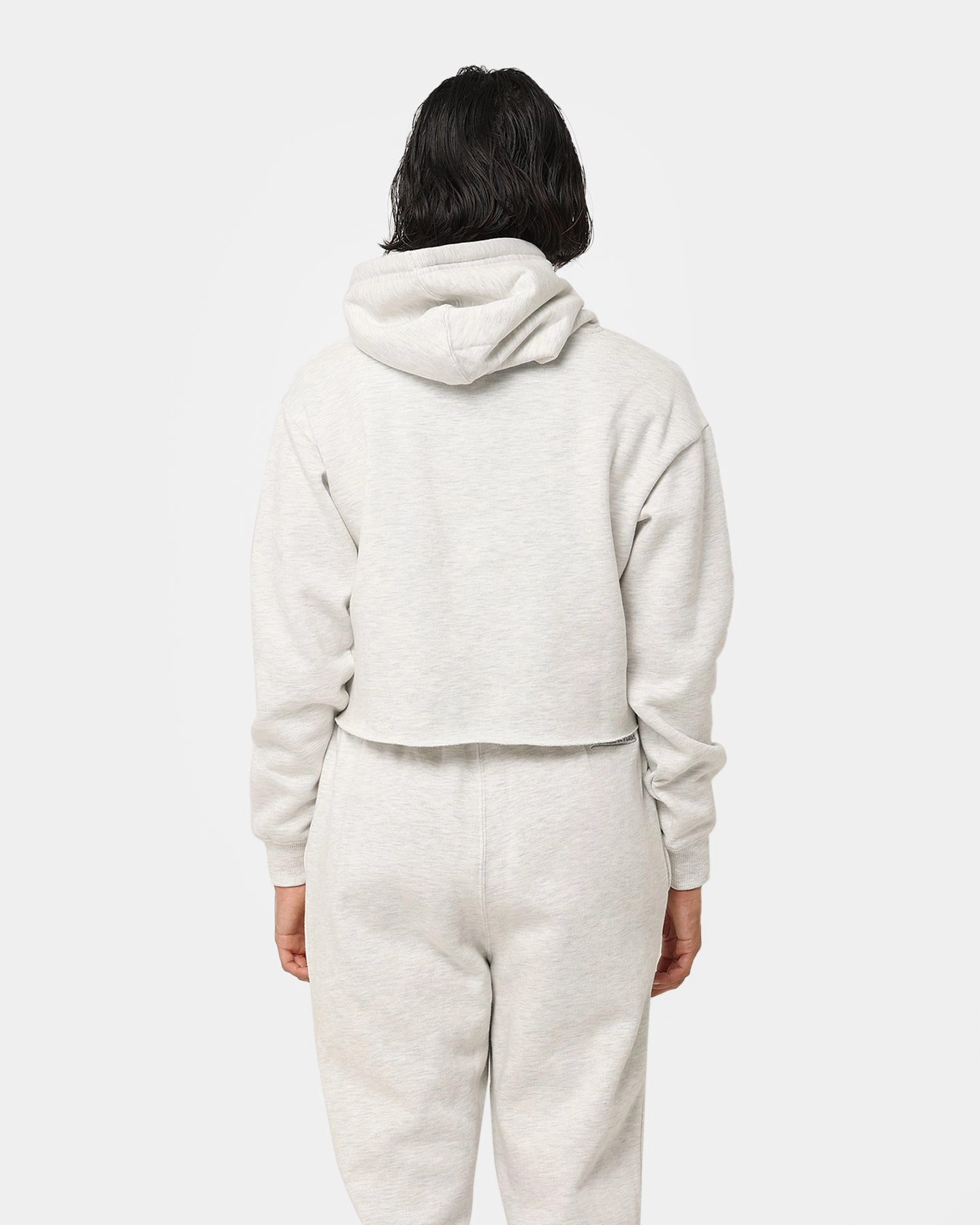 Easy Care All Season Mitchell & Ness Women's Chicago Bulls Arch Logo Crop Hoodie White Marle