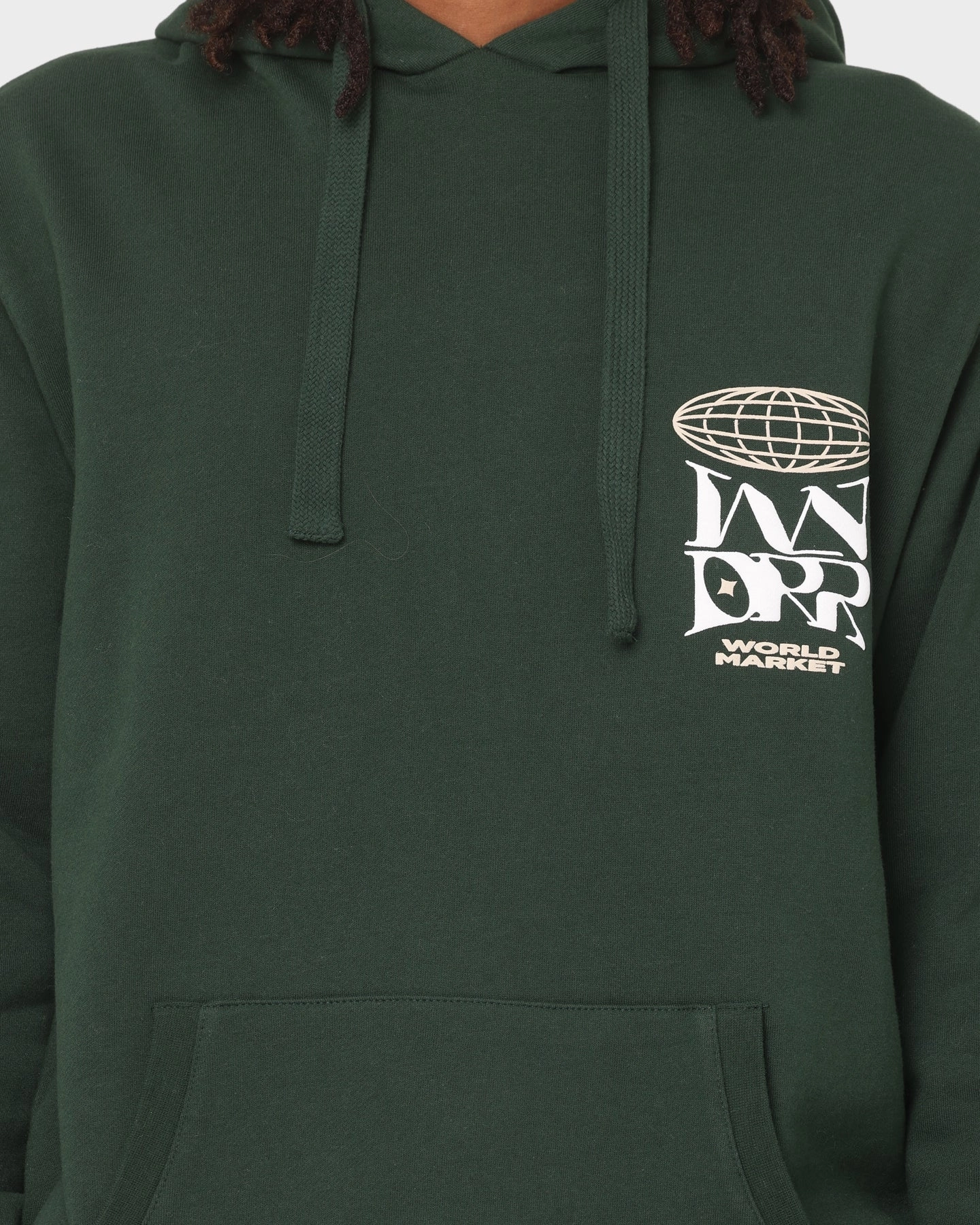Zipper Closure WNDRR Market Hoodie Forest Green