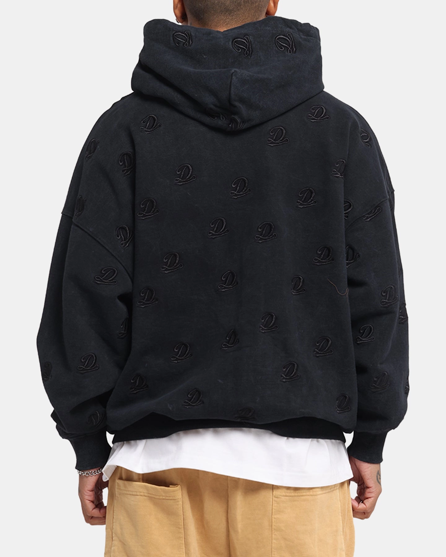 Dreamville Logo All Over Zip Hoodie Dark Grey Aftershave Explain