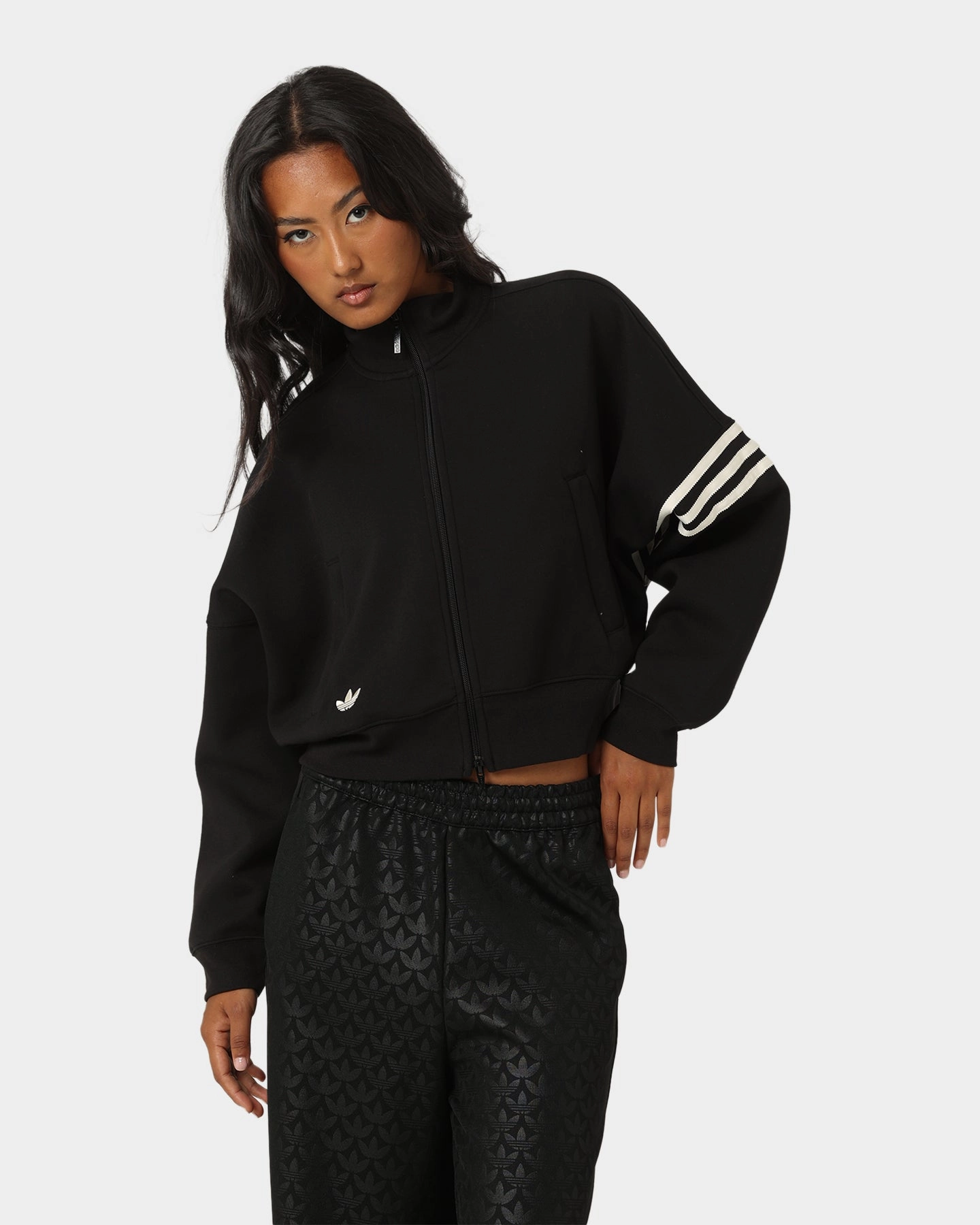 Enjoy Zippered Closure Adidas Women's Tracktop Jacket Black