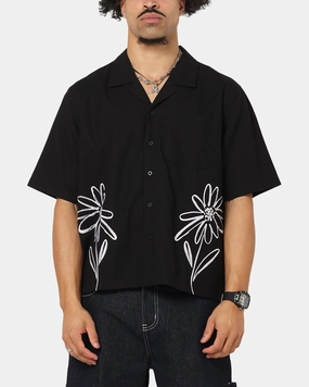 Carre Hand Picked Button Up Shirt Black Athleisure Trend