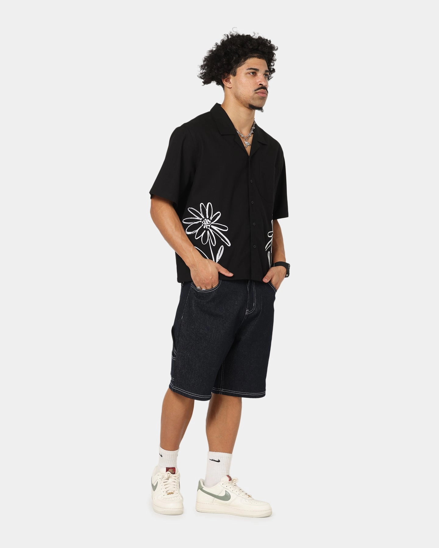 Carre Hand Picked Button Up Shirt Black Gradient effect Unmatched comfort