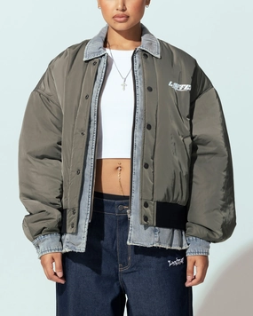 Loiter Shadow Layered Bomber Jacket Khaki New Arrival