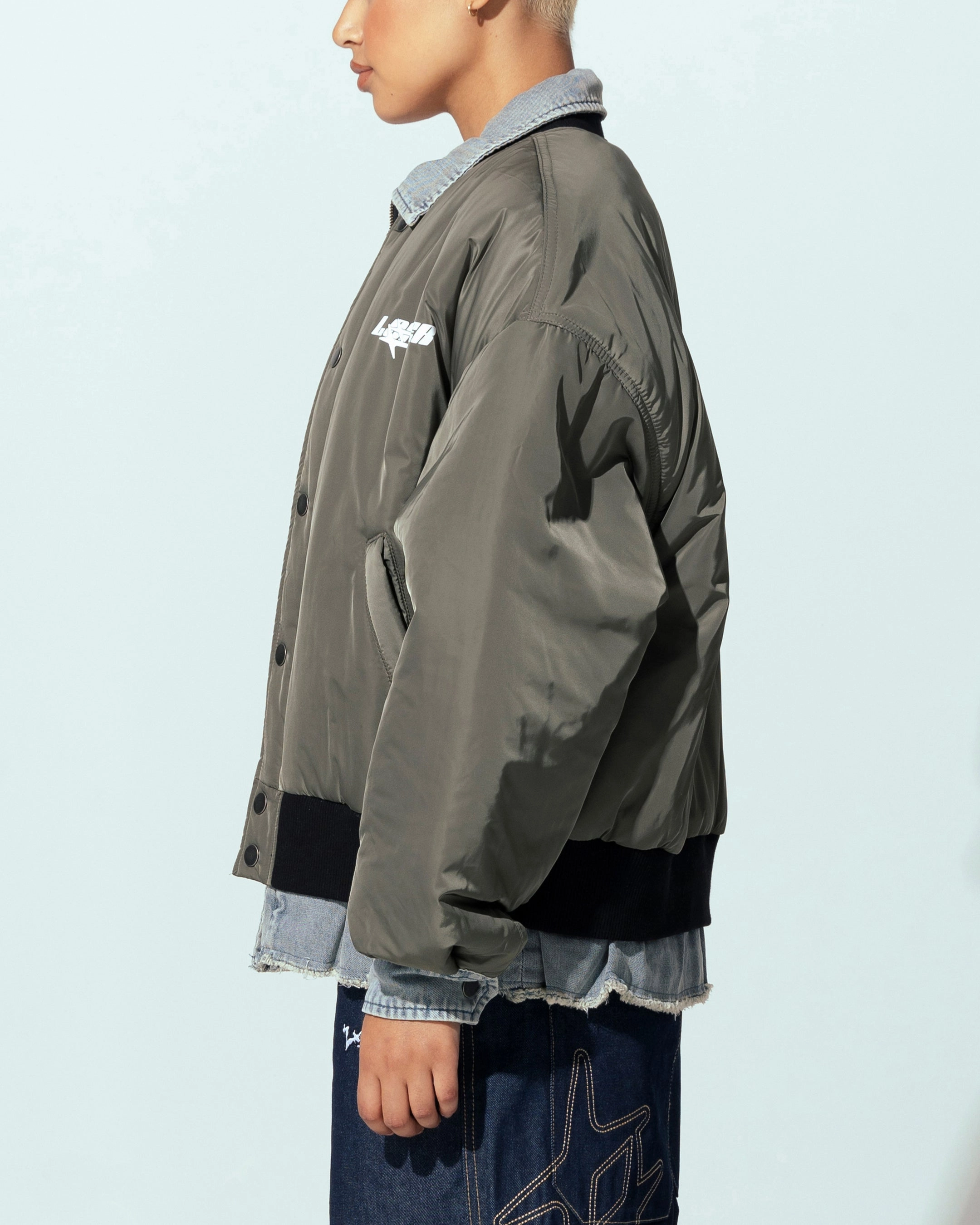 Resist Loiter Shadow Layered Bomber Jacket Khaki