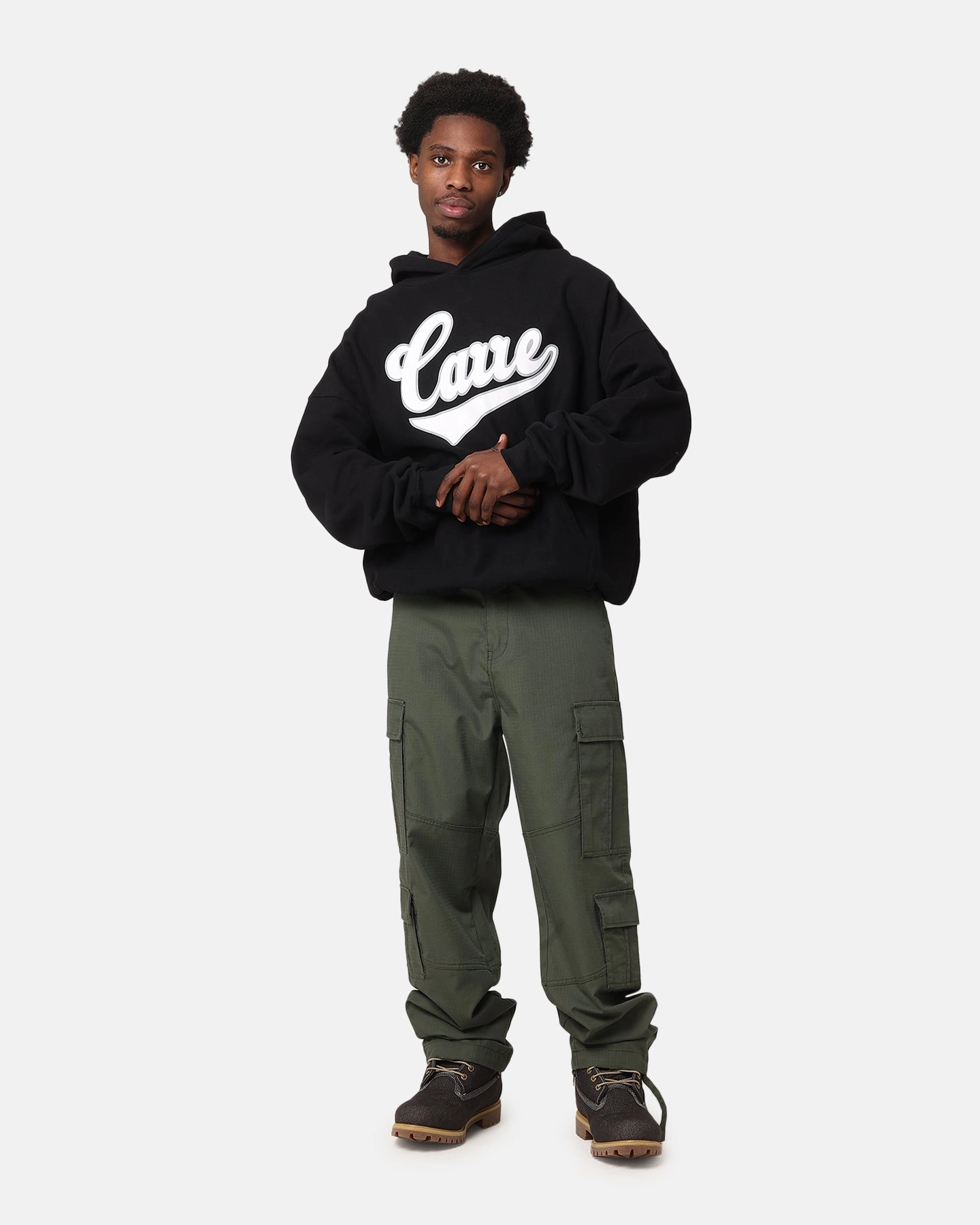 Carre Team Script Hoodie Black Cool Weather Layer suitable for anniversaries