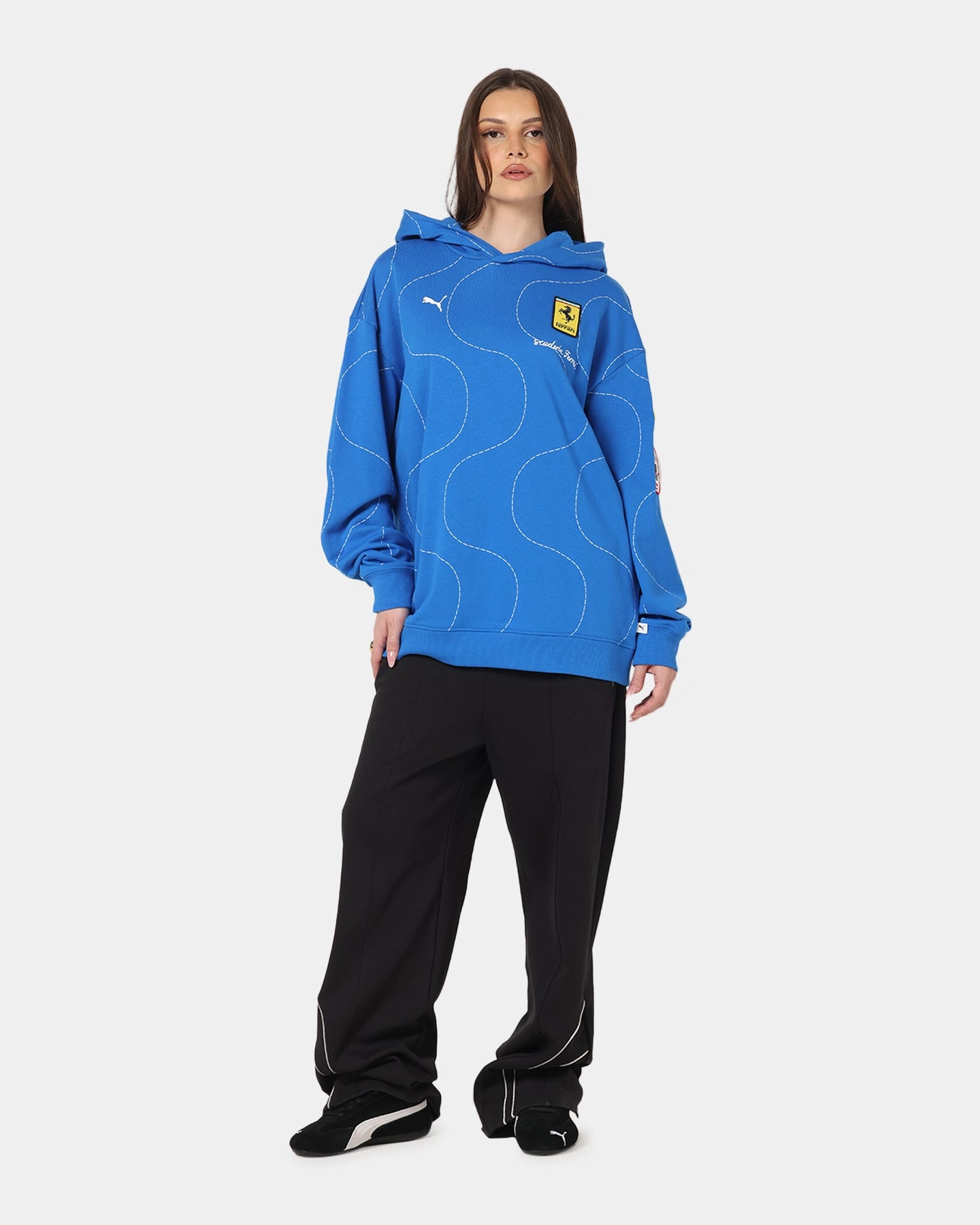 Puma X Scuderia Ferrari Monza Hoodie Steer Blue suitable for casual gatherings Contoured Fit