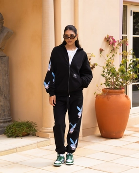 Playboy By Culture Kings Lit Bunny Fully Zip Hoodie Black Road Trip