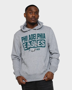 Light Reflective Logos Softshell Material 47 Brand Philadelphia Eagles Box Out Headline Hoodie Slate Grey