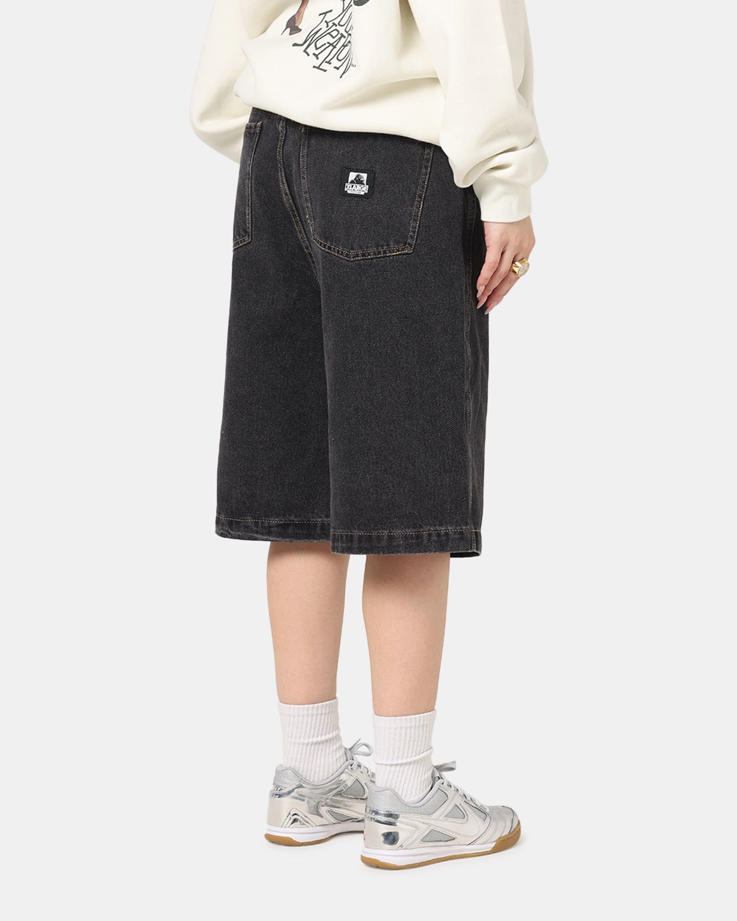 X-Large Bull Denim 91 Shorts Washed Black Reinforced Seams Cap