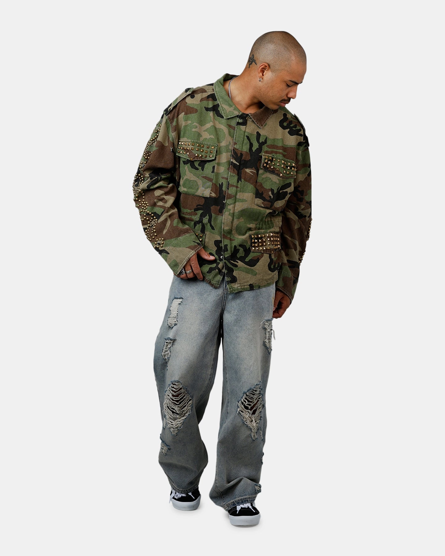 MNML Studded Camo Jacket Camo Purse Outdoor Adventure