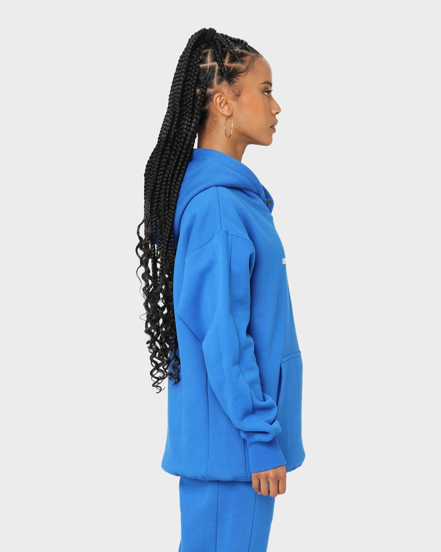 futuristic Style Statement BEENTRILL Nu Logo Hoodie Cobalt Blue