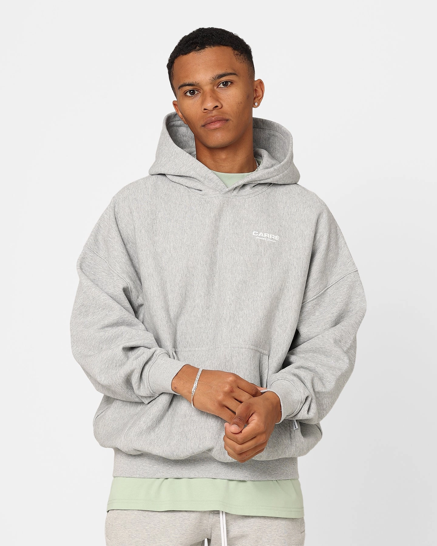 Carre RGB Oversized Hoodie Grey Marle Bill NonBulky Midweight Build