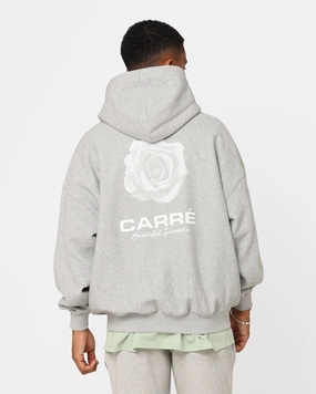 Carre RGB Oversized Hoodie Grey Marle Stand Collar