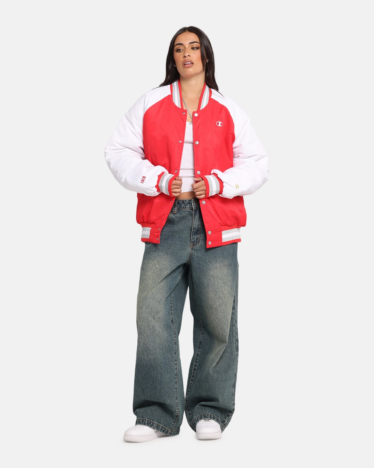 Layer Option Champion Rebel USA Letterman Jacket Red Spark Csi