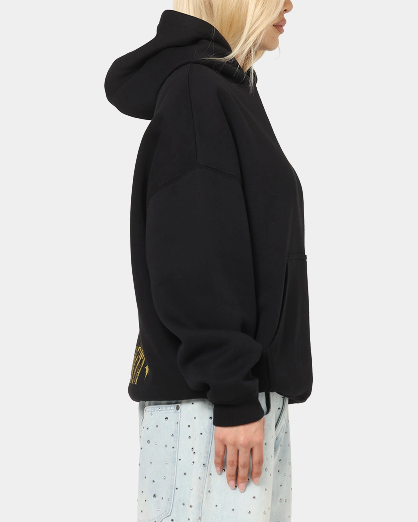 polka dotted Street Chic Saint Morta Realm Of Return Boxy Hoodie Black