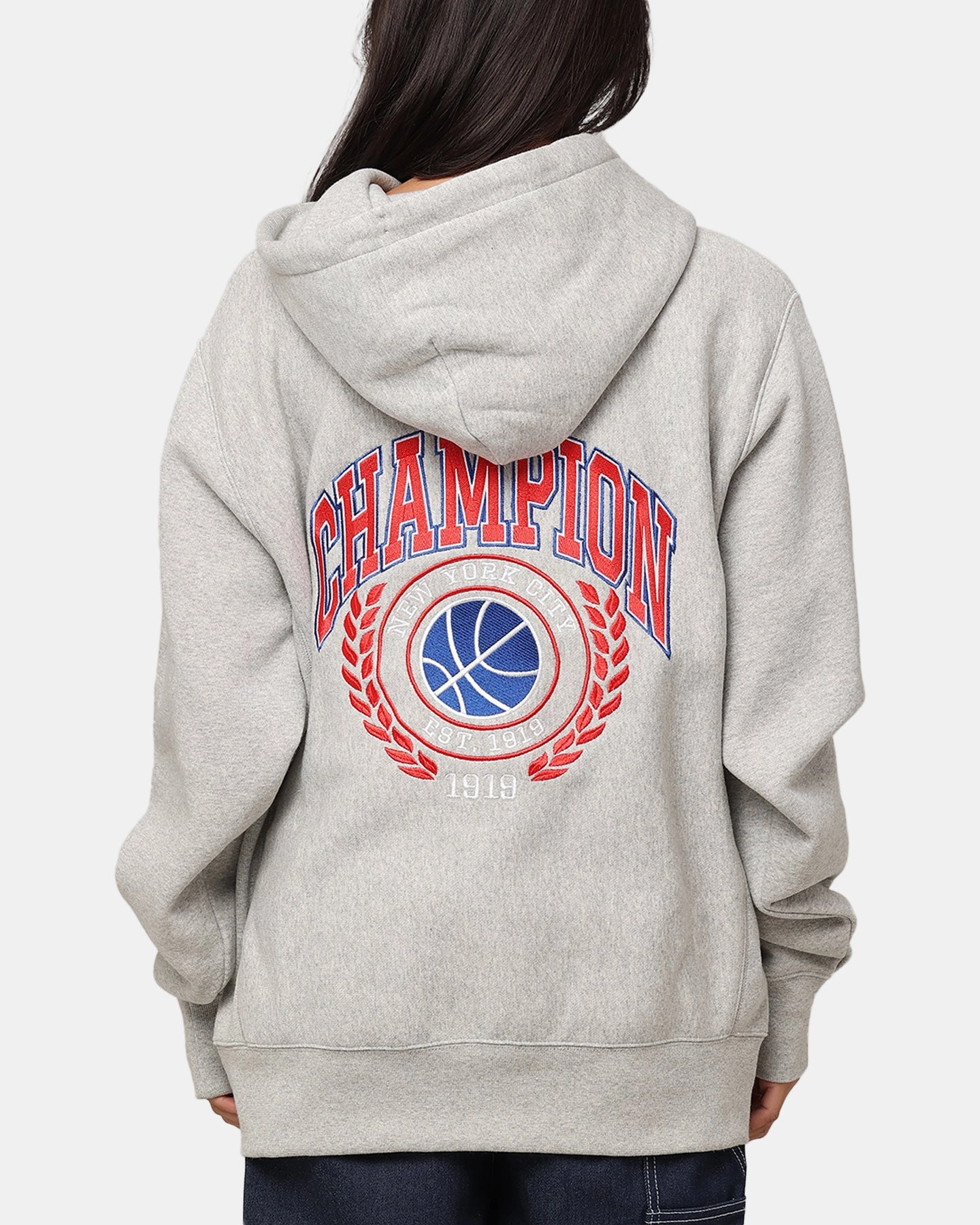 holiday Champion Reverse Weave Field Basketball Hoodie Oxford Heather