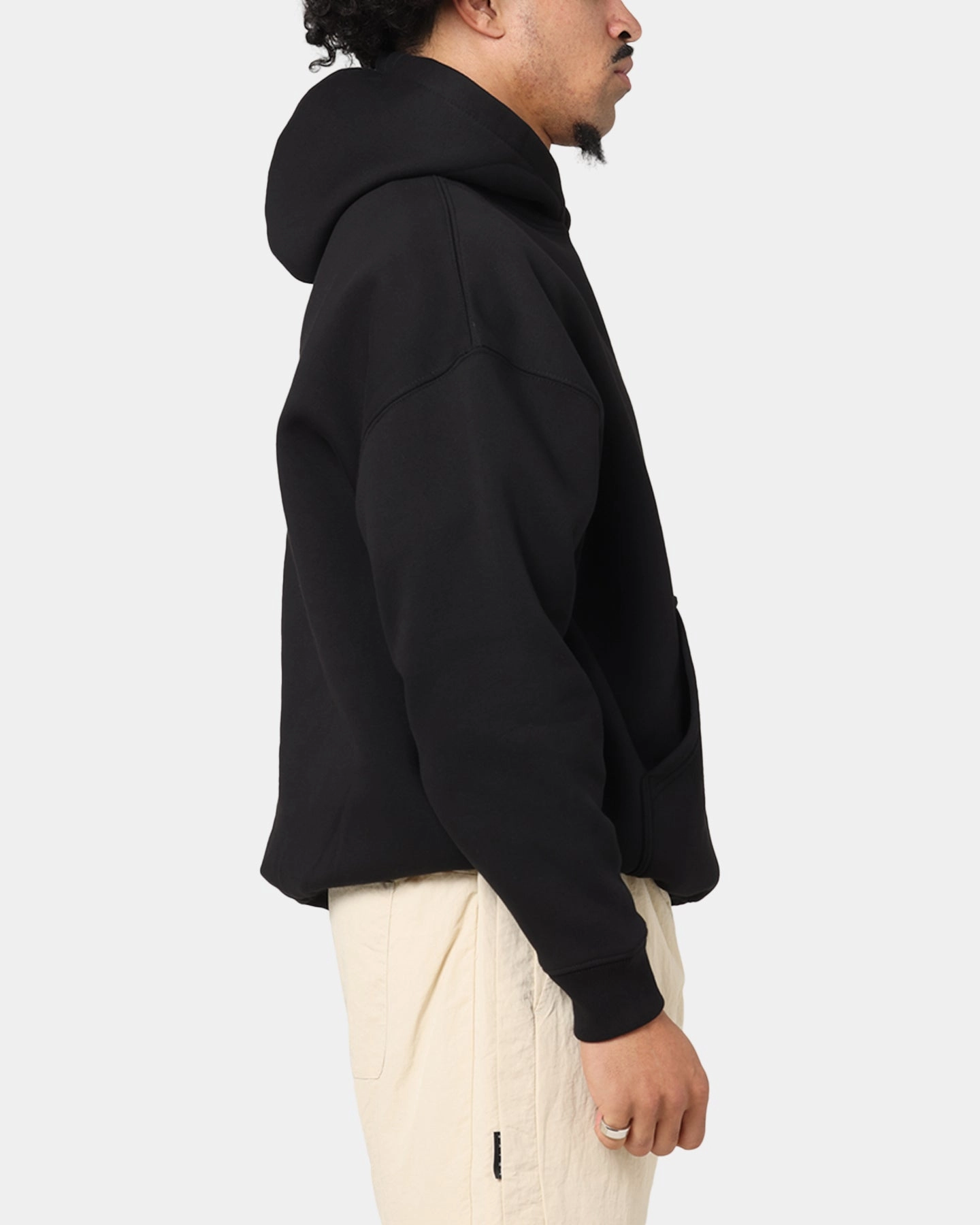 Saint Morta Studios Boxy Hoodie Black Drop Shoulder Abrasion resistant