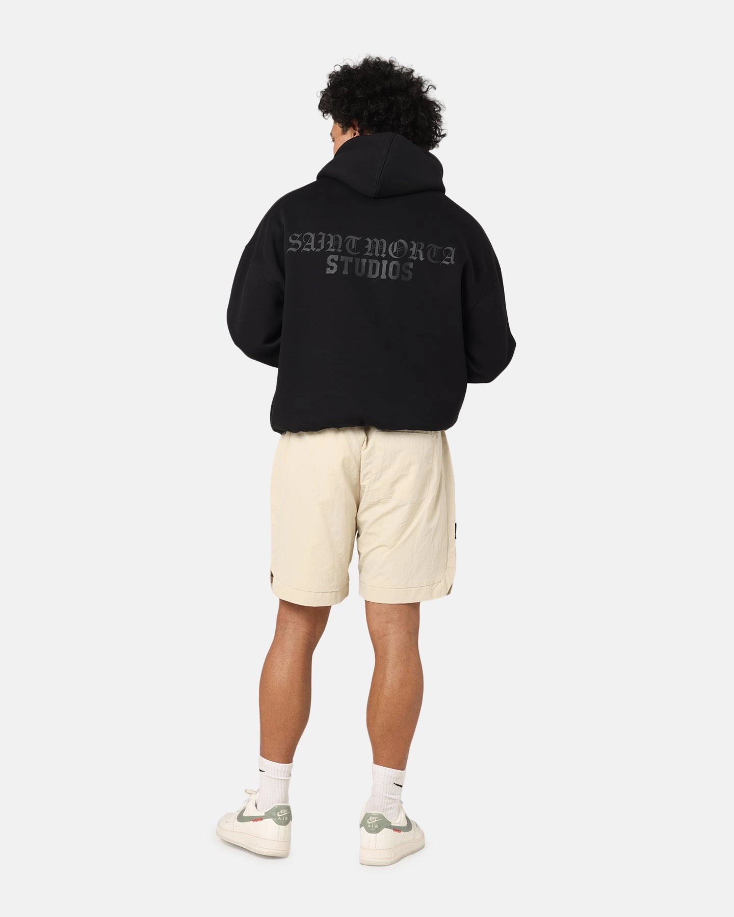 Saint Morta Studios Boxy Hoodie Black Quick Evaporate Fabric Performance Wear