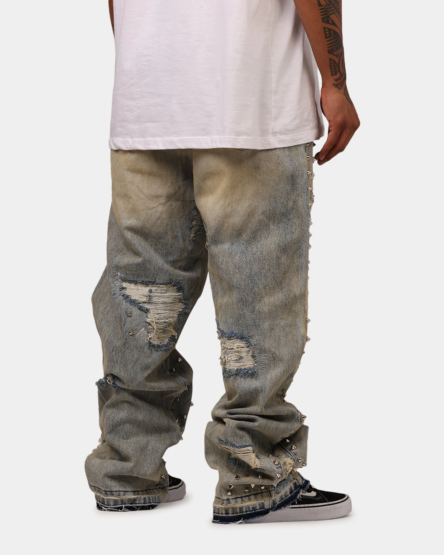 UPF Protection Summer Fashion MNML Ultra Baggy Emo Denim Jeans Blue