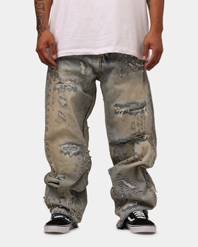 Fitness Enthusiast MNML Ultra Baggy Emo Denim Jeans Blue